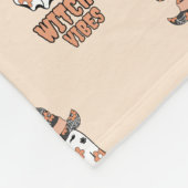 "Witchy Vibes" Halloween, Hexengeister Orange Fleecedecke (Ecke)