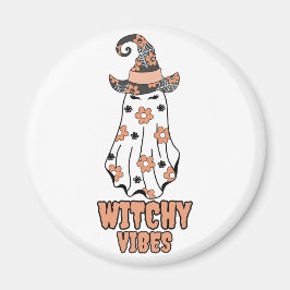 "Witchy Vibes" Halloween, Hexengeister Orange Magnet
