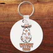 "Witchy Vibes" Halloween, Hexengeister Orange Schlüsselanhänger (Rückseite)