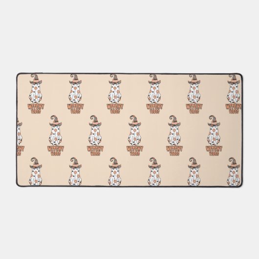 "Witchy Vibes" Halloween, Hexengeister Orange Schreibtischunterlage (Vorderseite)