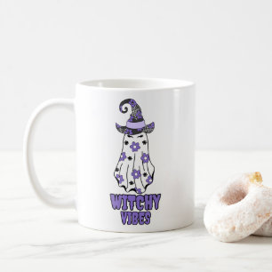 "Witchy Vibes" Halloween Hexenghost Lila Kaffeetasse