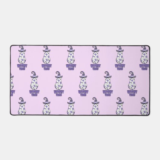 "Witchy Vibes" Halloween Hexenghost Lila Schreibtischunterlage (Vorderseite)