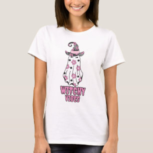"Witchy Vibes" Halloween Hexenrosa T-Shirt