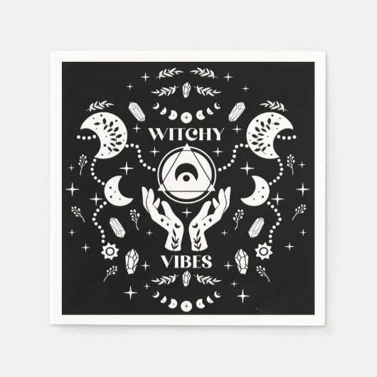 Witchy Vibes Halloween Paper Napkins Serviette (Vorderseite)