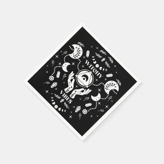 Witchy Vibes Halloween Paper Napkins Serviette (Ecke)