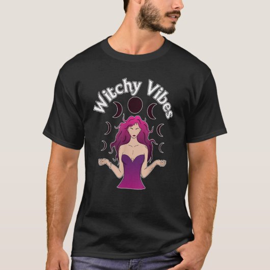 Witchy Vibes Inspirational Manifestation Crystals  T-Shirt (Vorderseite)