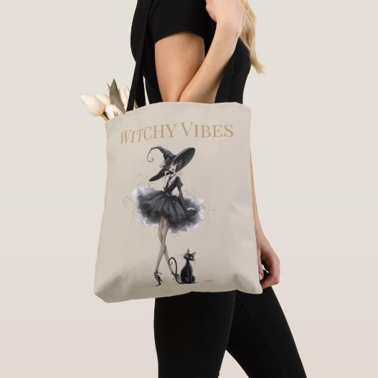 Witchy Vibes Light Edition – Gothic Witch & Cat Tasche (Von Nahem)