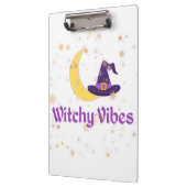 Witchy Vibes Moon & Hat Klemmbrett (Links)