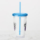 Witchy Vibes - Schwarze Katze auf Lila Jack-O-Lant Acryltrinkbecher (Rechts)