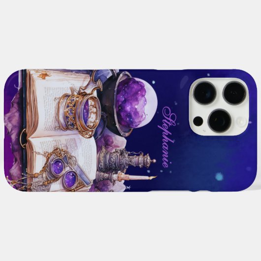 Witchy Vibes Spell Book Custom Name Case-Mate iPhone Hülle (Rückseite (Horizontal))
