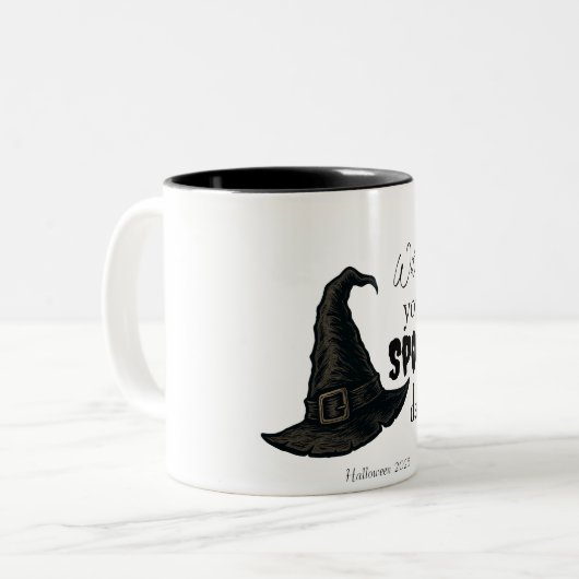 Witchy Vibes - Spooky & Stylish | Zweifarbige Tasse (Vorderseite Links)