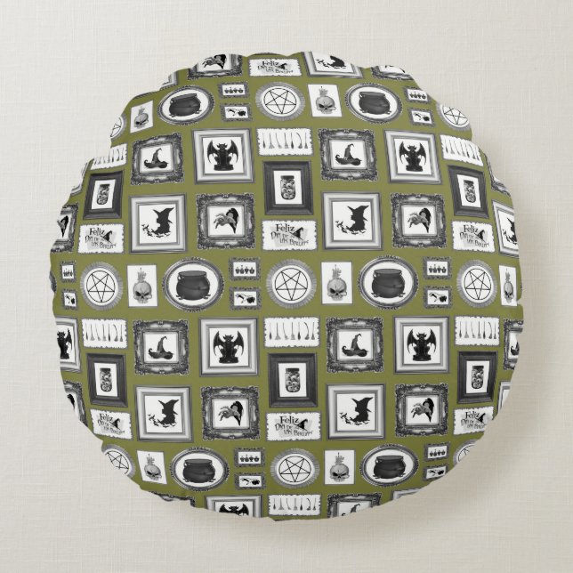 WITCHY WALLS RUNDES KISSEN (Vorderseite)