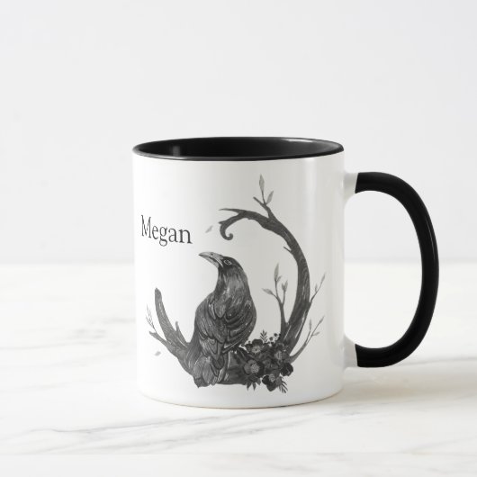 Witchy Wicca Pagan Crow Raven Tasse (Rechts)