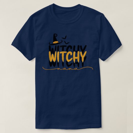 Witchy Witchy Mama Witch Hat Halloween Thema 3001 T-Shirt (Design vorne)