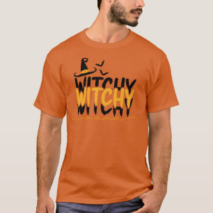 Witchy Witchy Mama Witch Hat Halloween Thema T-Shirt