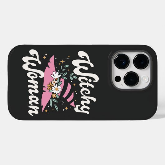 Witchy Woman Funny Pink Hexe Halloween Case-Mate iPhone Hülle (Rückseite (Horizontal))