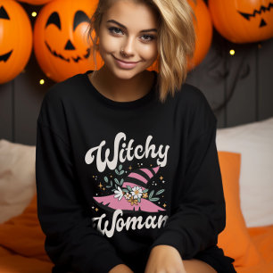 Witchy Woman Funny Pink Hexe Halloween Sweatshirt