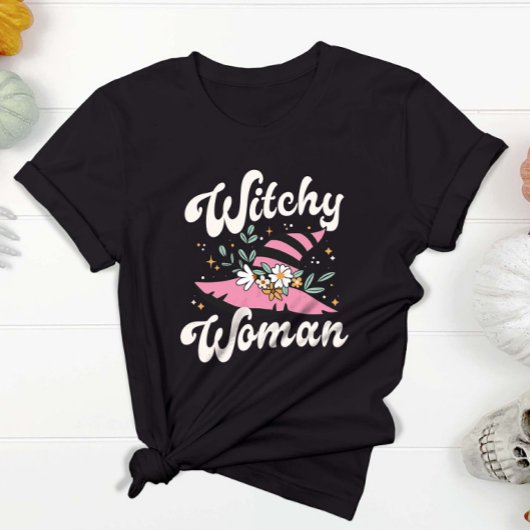 Witchy Woman Funny Pink Hexe Halloween T-Shirt