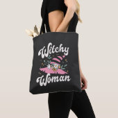 Witchy Woman Funny Pink Hexe Halloween Tasche (Von Nahem)