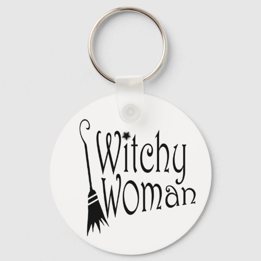 Witchy Woman Halloween Broom Schlüsselanhänger (Vorderseite)