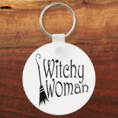 Witchy Woman Halloween Broom Schlüsselanhänger (Vorderseite)