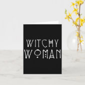 Witchy Woman Halloween-Kostüm Karte (Gelbe Blume)