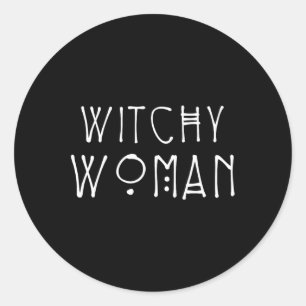 Witchy Woman Halloween-Kostüm Runder Aufkleber