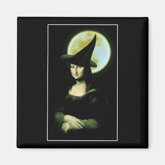 Witchy Woman Mona Lisa Halloween Magnet (Vorne)