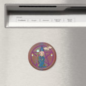 Witchy Woman Penctacle Pixel Art Magnet (In Situ (Geschirrspüler))