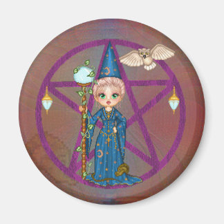 Witchy Woman Penctacle Pixel Art Magnet