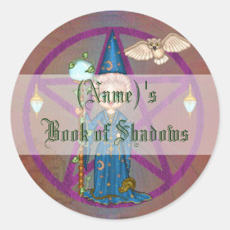 Witchy Woman Penctacle Pixel Art Runder Aufkleber
