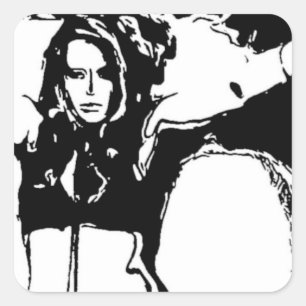 Witchy Woman Quadratischer Aufkleber