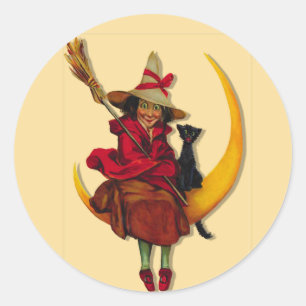 Witchy Woman Runder Aufkleber