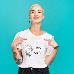 Witchy Women's Tshirt mit Crystal Illustration