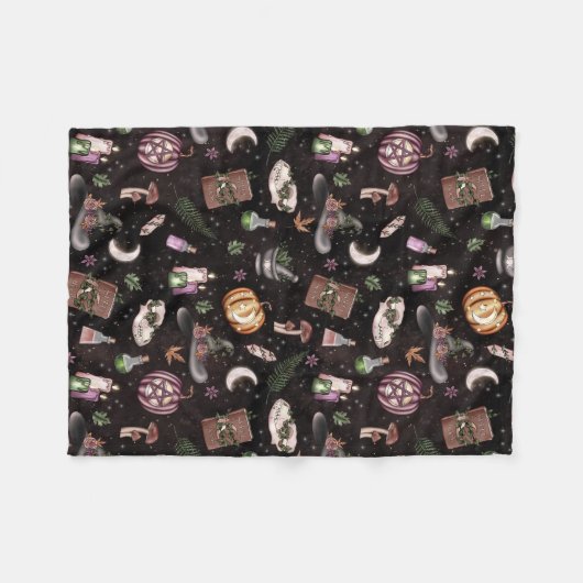 Witchy Woodland Fleecedecke (Vorderseite (Horizontal))