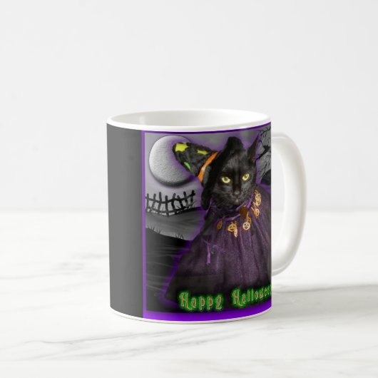 witchycat Halloween-Tasse Kaffeetasse (VorderseiteRechts)