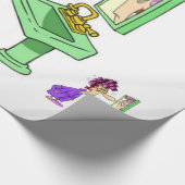 Wite roller lady verpackt glänzendes Papier Geschenkpapier (Ecke)