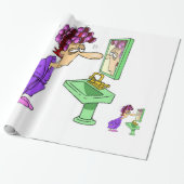 Wite roller lady verpackt glänzendes Papier Geschenkpapier (Ungerollt)