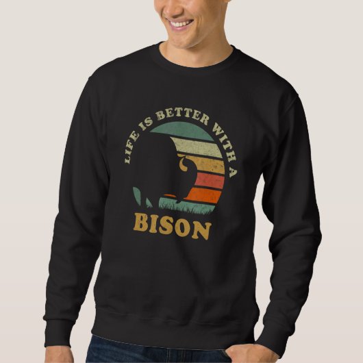 With A Bison Native American Indian Buffalo Sweatshirt (Vorderseite)