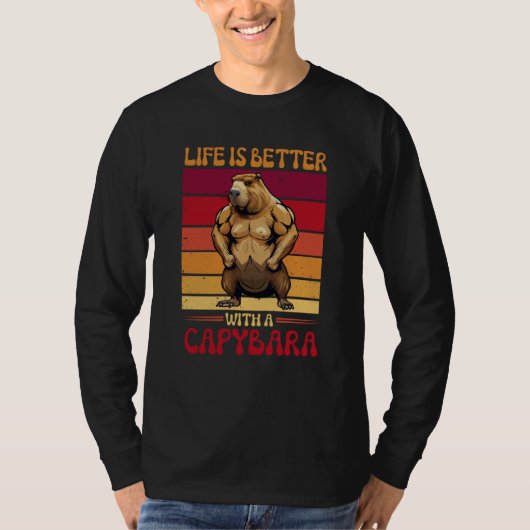 With A Capybara Fitness Bodybuilder 1 T-Shirt (Vorderseite)