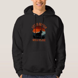 With A Frenchie Retro Clouds Background Hoodie