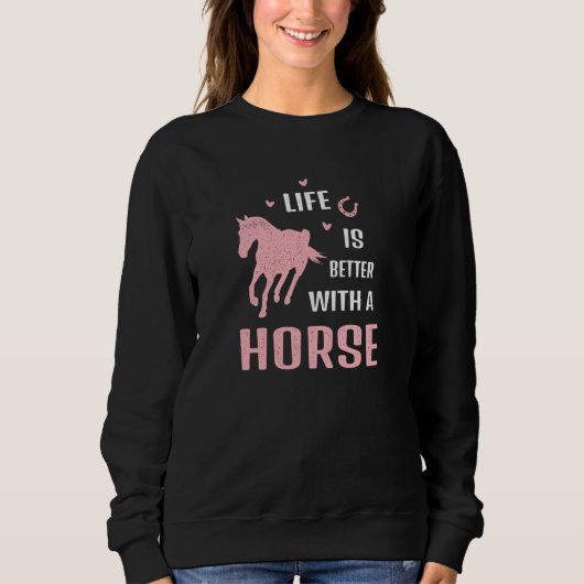 with a horse Riding stable Equestrian Sweatshirt (Vorderseite)