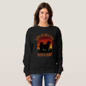 With A Husky Vintage Distressed Dog Sweatshirt (Vorne ganz)