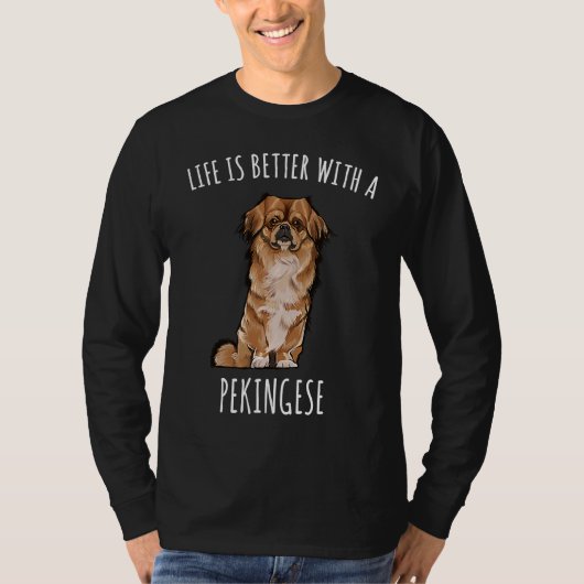 With A Pekingese Dog T-Shirt (Vorderseite)