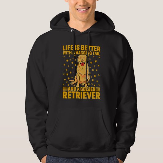 with a wagging tail and a Golden Retriever Hoodie (Vorderseite)