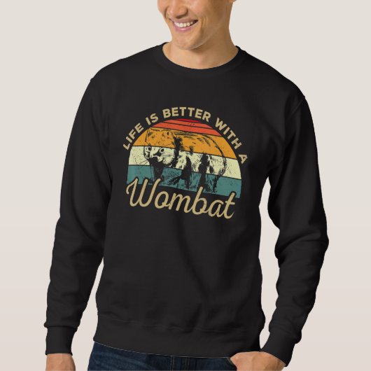 With A Wombat Retro Wombat Design Sweatshirt (Vorderseite)