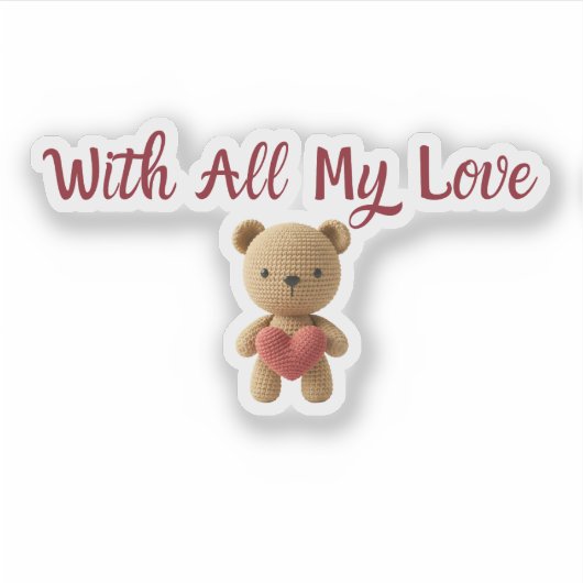 With All My Love Sticker | Cute Gift Packaging Lab (Vorderseite)