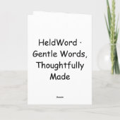 With Care, Always – Minimalist Support Card Templa Karte (Rückseite)