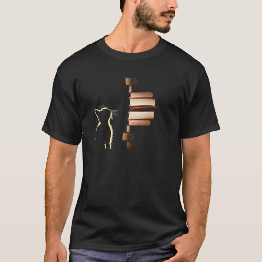 With Cats And Books  Cat Book T-Shirt (Vorderseite)