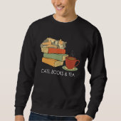 With Cats Books And Tea Reading Sweatshirt (Vorderseite)